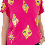 Hot Pink Multi Diamond Ornament Tee - Hot Pink [Queen of Sparkles]
