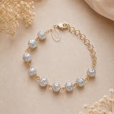 Grey Wrinkled Pearl Bracelet-  Leetie Lovendale