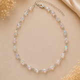 Clear Beaded Necklace- Silver- Leetie Lovedale