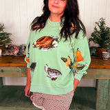 Mint Queen of Turkey Sweatshirt - Mint Green (Queen of Sparkles)