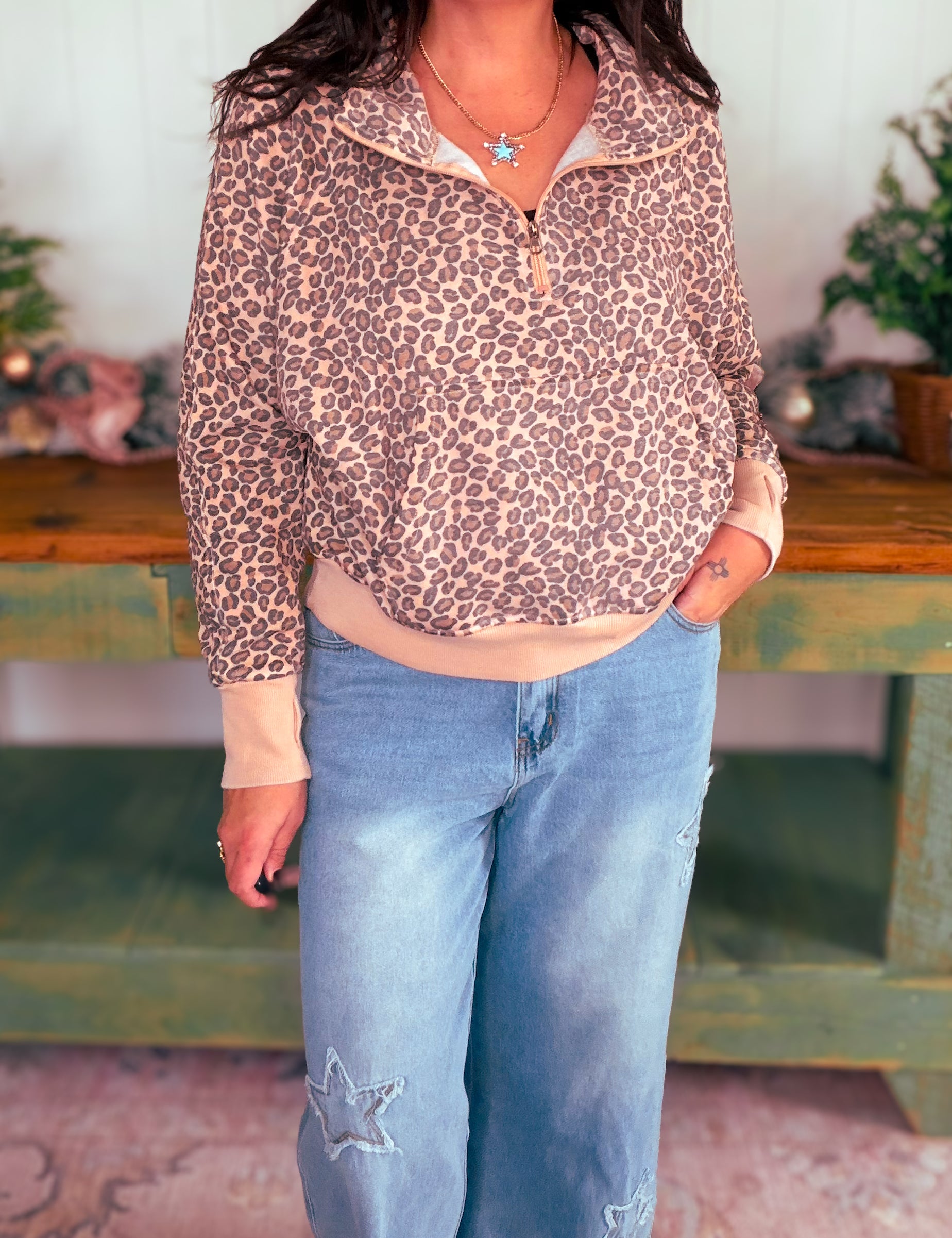 Cheetah Easy Does It Pullover