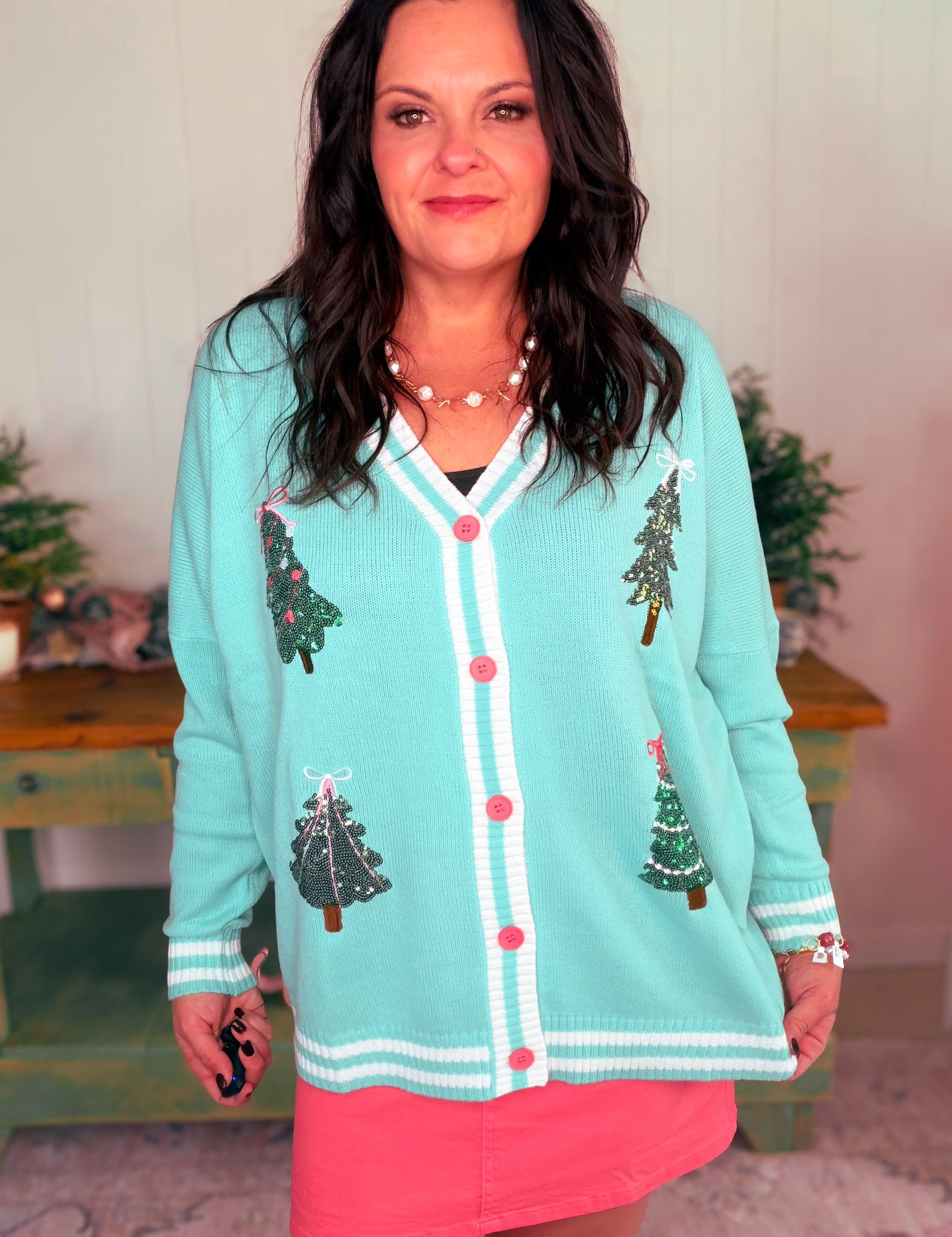 Spruce Trees Relaxed Cardigan