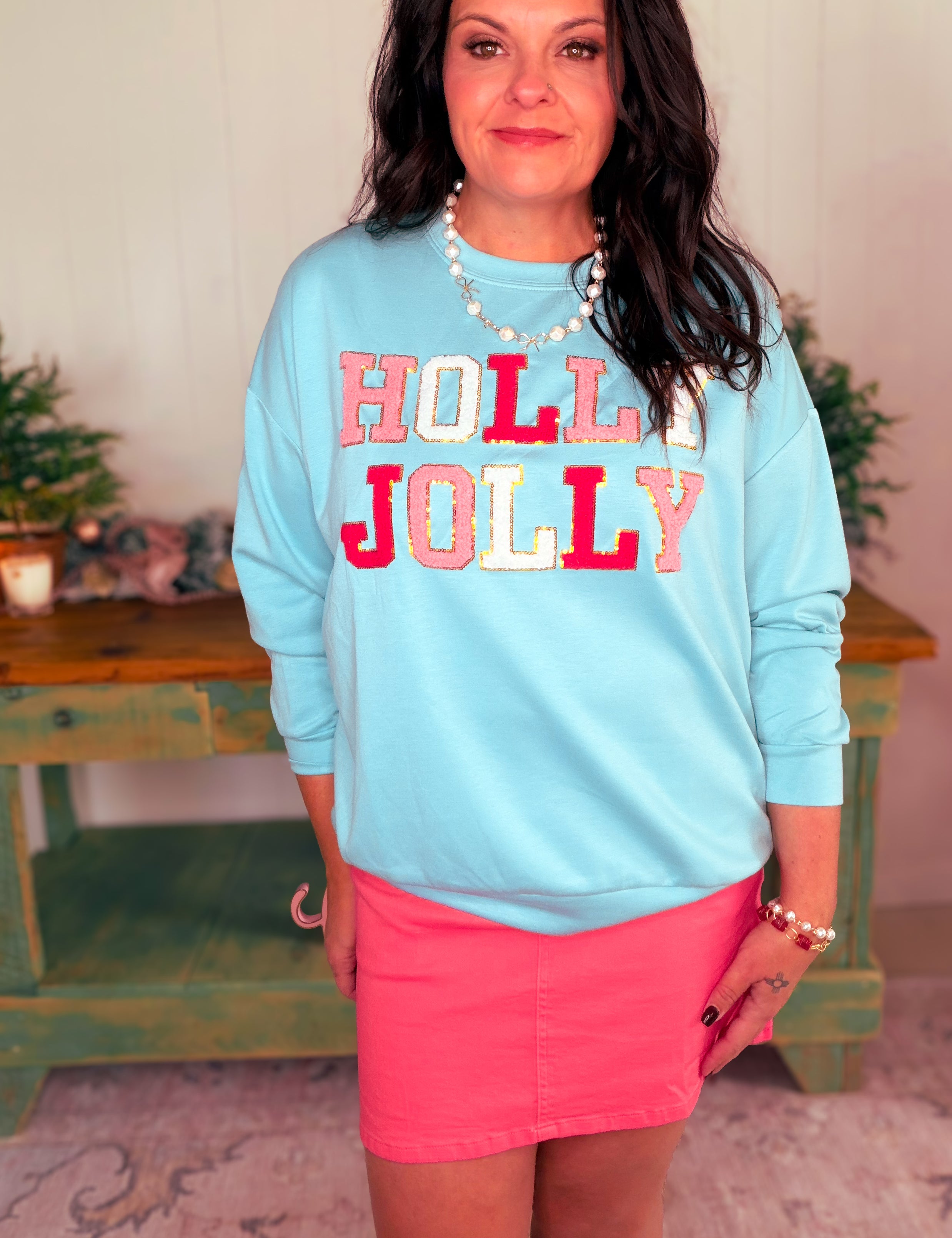 Holly Jolly Patch Luxe Pullover