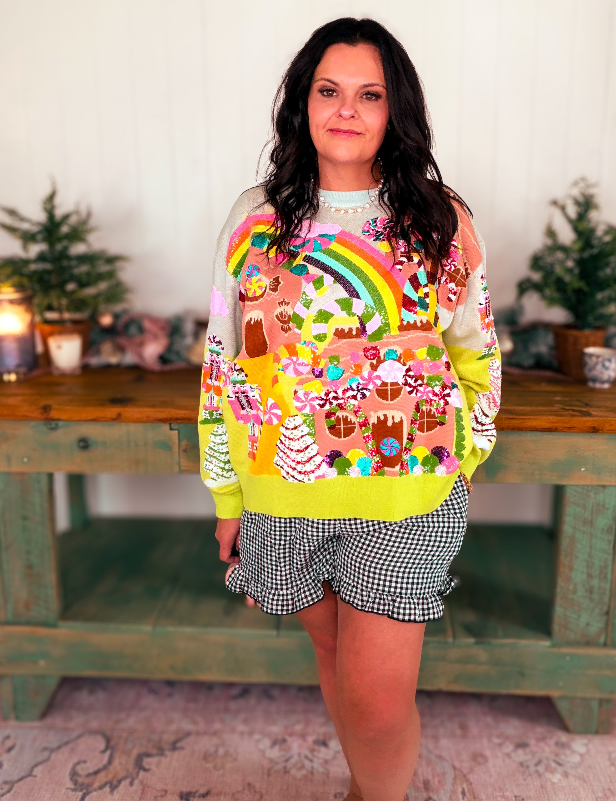 Multi Christmas Candyland Knit Sweater - Multi [Queen of Sparkles]