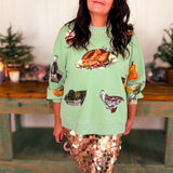 Mint Queen of Turkey Sweatshirt - Mint Green (Queen of Sparkles)