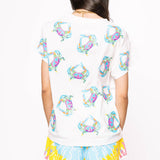 Multi Crab Tee - White [Queen of Sparkles]