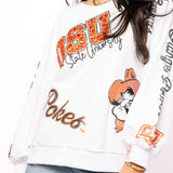 Licensed OK State Big Icons Scattered All Over Sweatshirt - OSU Icons [Queen of Sparkles]