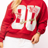 Licensed Oklahoma Metallic Word With Icons Sweatshirt - OU Metallic [Queen of Sparkles]