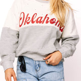 Licensed Oklahoma Pastel Two Tone Sweatshirt - OU Two Tone [Queen of Sparkles]
