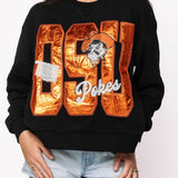 Licensed OK State Metallic Word With Icons Sweatshirt - OSU Metallic [Queen of Sparkles]