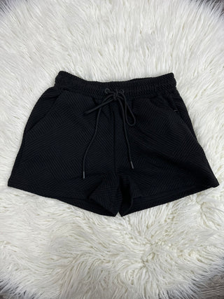 Rhea Textured Shorts Black