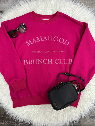 Mamahood Pullover Sweatshirt Berry