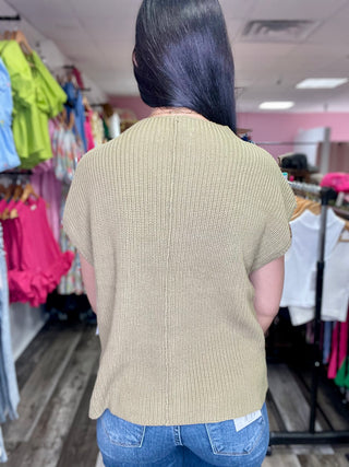 Grow Your Way Knit Olive Sleeveless Top