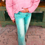 Bow Embellished Straight Leg Jeans