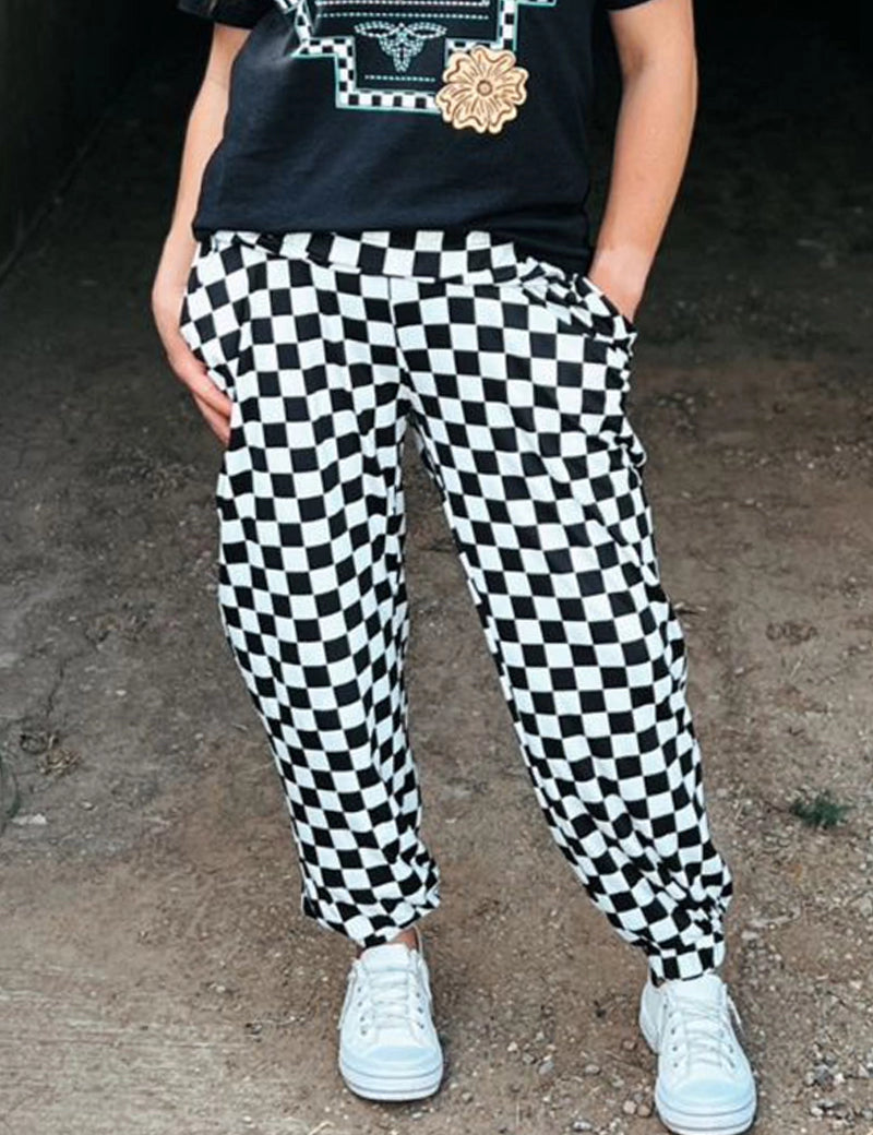 Checked Round The Track Jogger