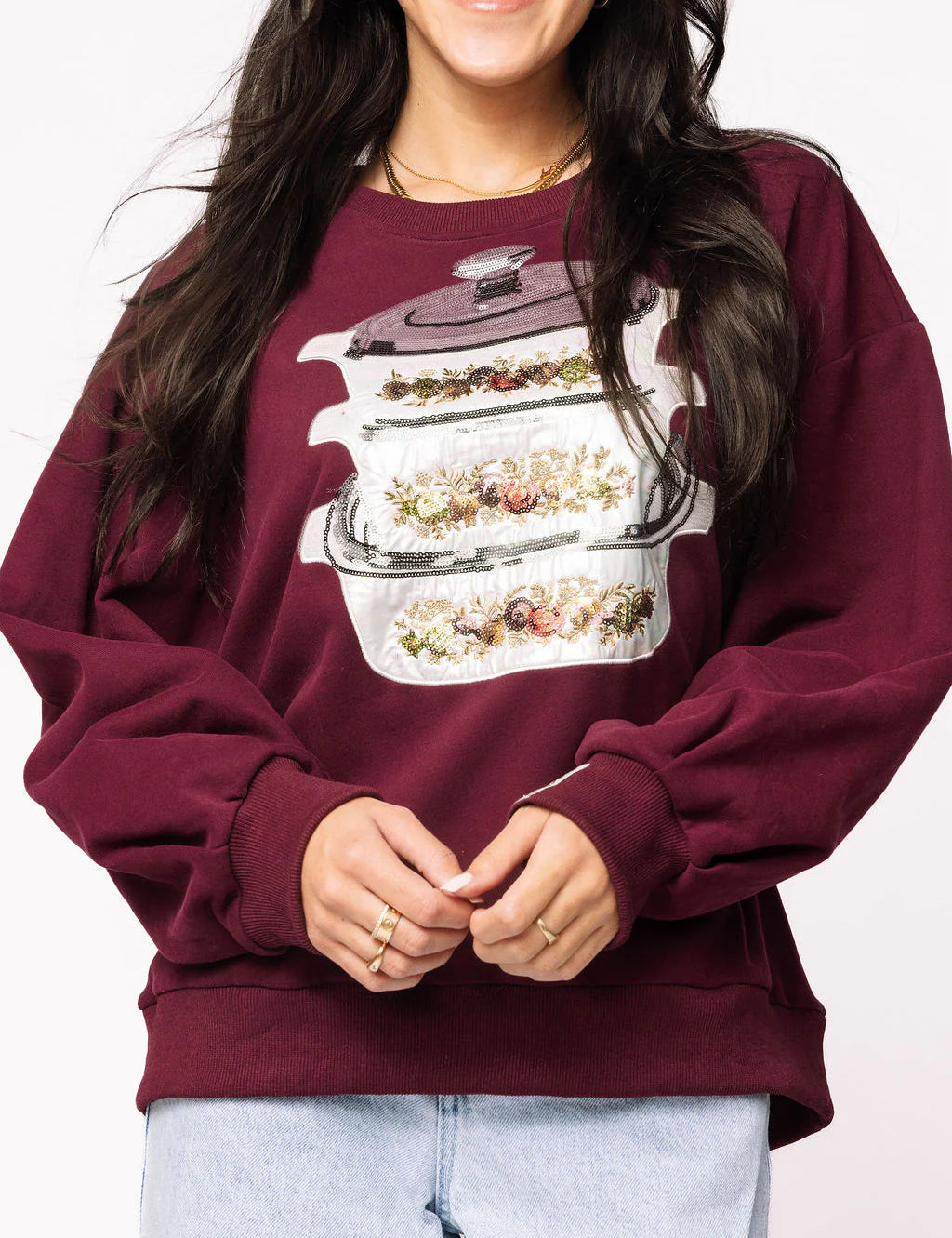 Maroon Vintage Corning Ware Sweatshirt - Maroon [Queen of Sparkles]