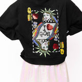 Black NYC Queen Card Mock Neck Sweatshirt