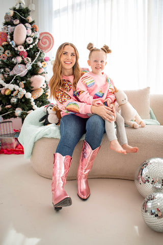 Mega Ornaments Sweatshirt Pink Queen of Sparkles