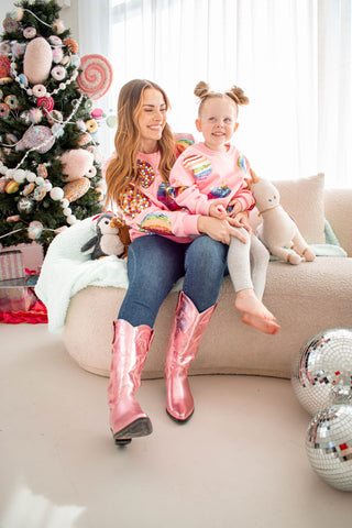 Mega Ornaments Sweatshirt Pink Queen of Sparkles