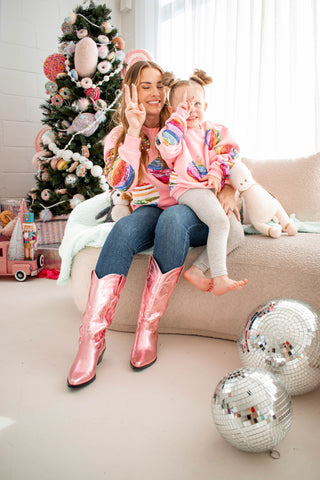 Mega Ornaments Sweatshirt Pink Queen of Sparkles