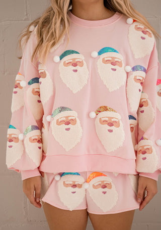 Santa Shorts Light Pink Queen of Sparkles