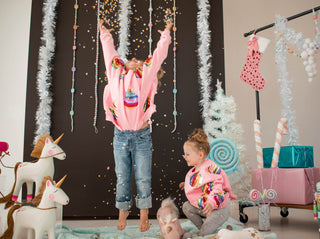 Mega Ornament Sweatshirt Pink Child Size Queen of Sparkles