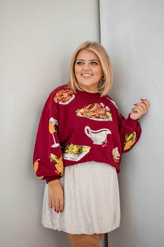 Queen of Turkey Sweatshirt Maroon Queen of Sparkles