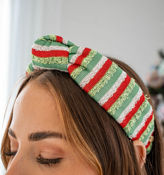 Christmas Shimmer Striped Headband