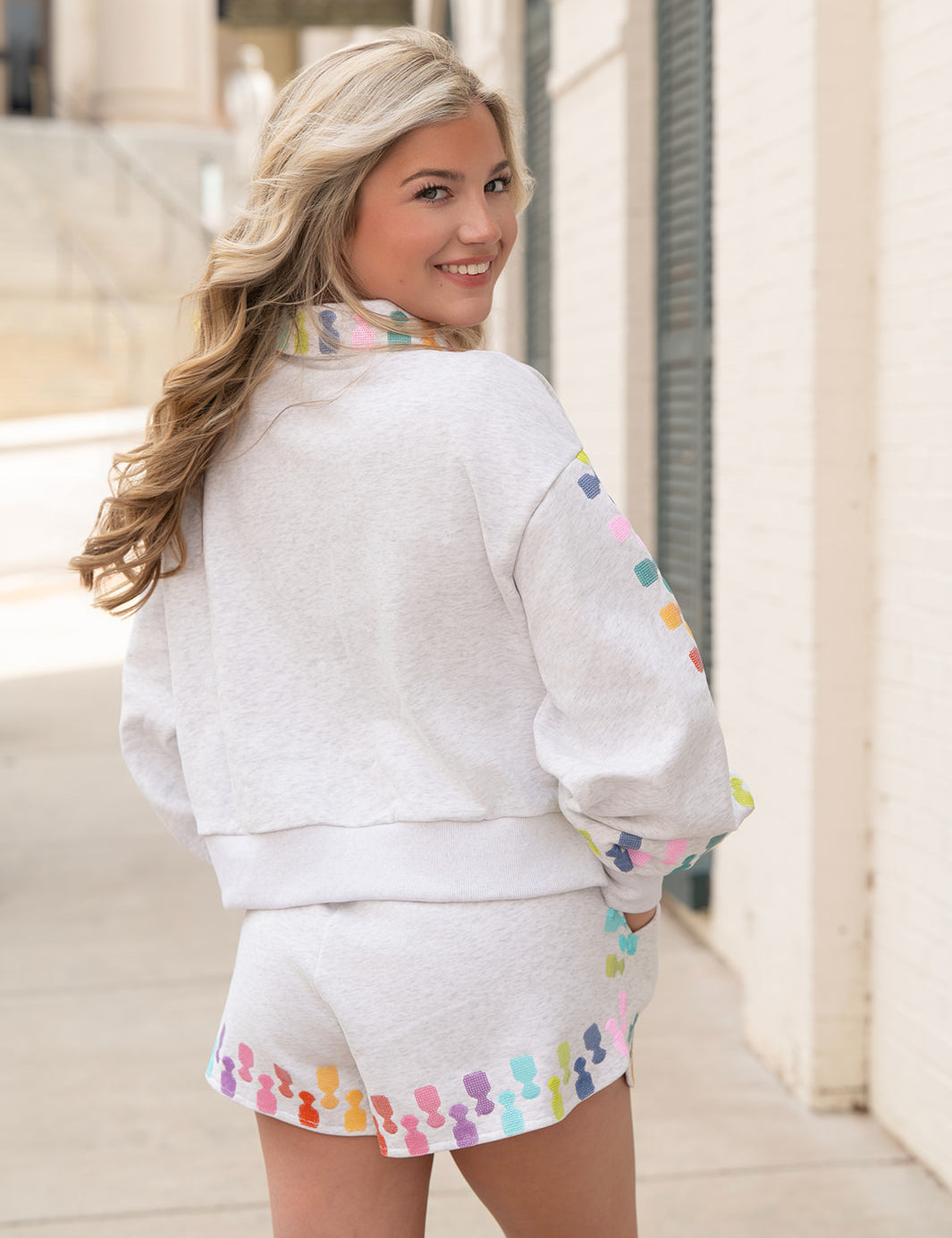 Grey Mutli Zipper Short - Queen of Sparkles