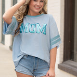 MOM Blue Sparkle Tee- Brianna Cannon