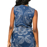 Denim Sequin Paisley Button-Up Tank Dress-Queen of Sparkles-Pre Order