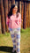 Ivory, Blue & Light Pink Patchwork Pant - Multi [Queen of Sparkles]