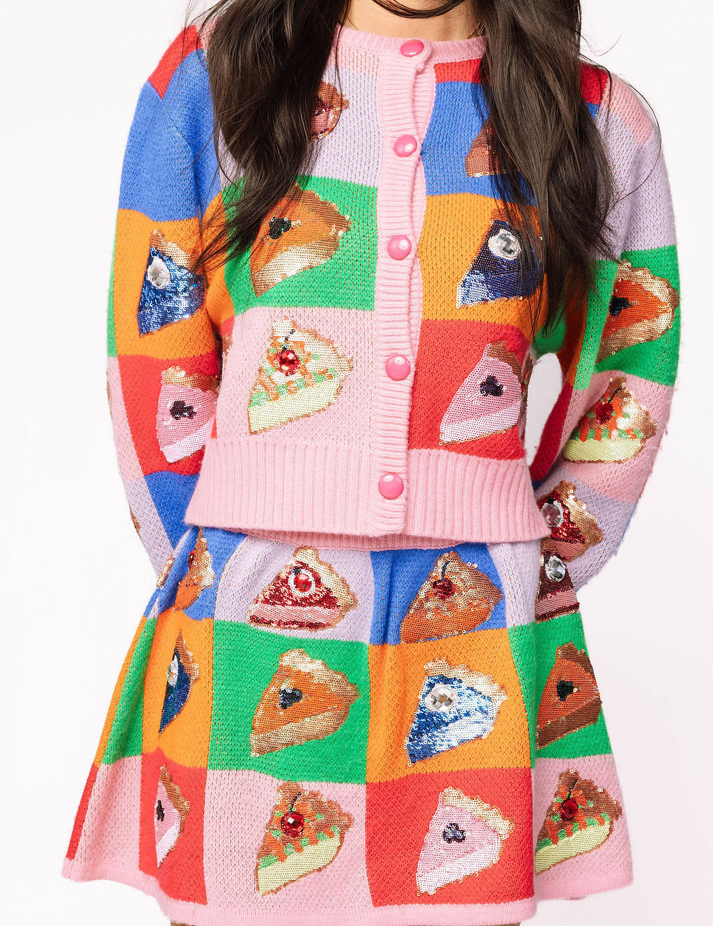 PREORDER Rainbow Colorblock Piece of Pie Skirt - Multi [Queen of Sparkles]