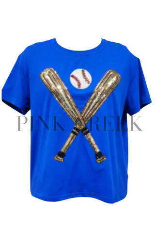 Baseball Tee Royal and Gold Queen of Sparkles