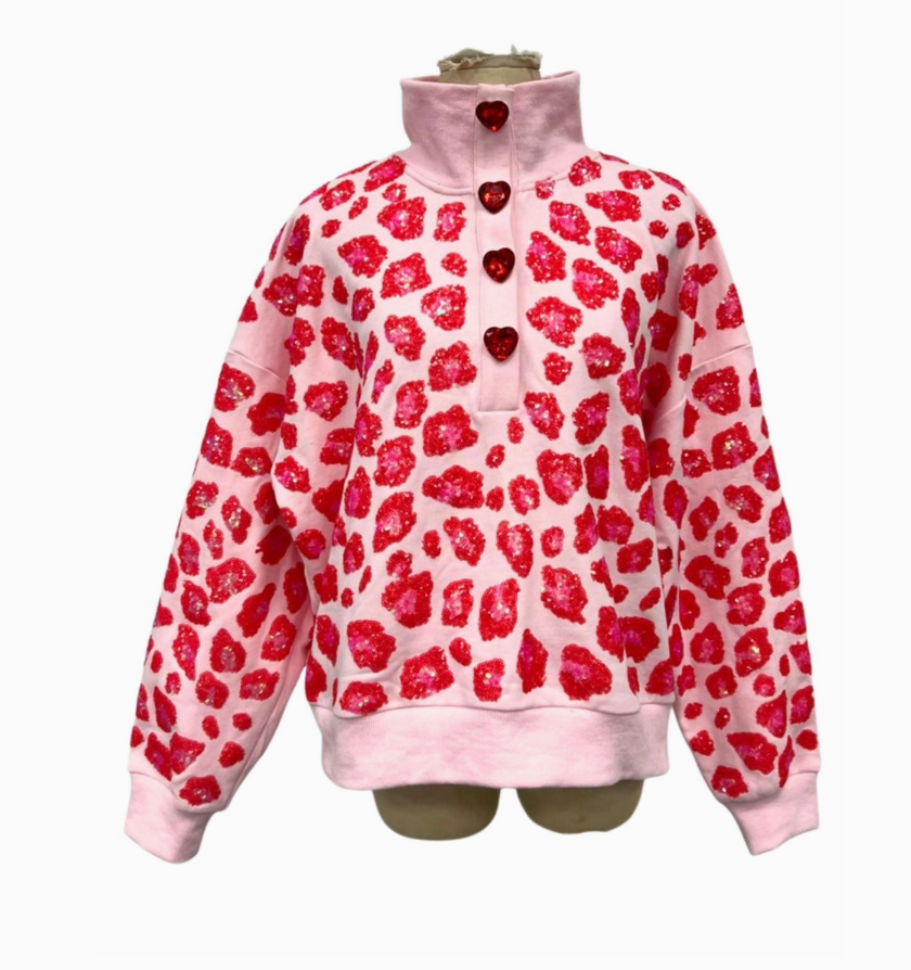 Lovely Leopard Mock Neck Sweatshirt – Brianna Cannon-Pre-Order