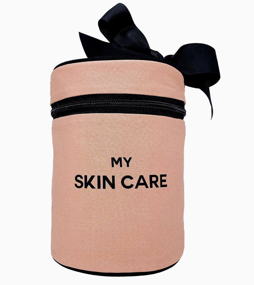 Round Skin Care Case with Handle – Pink/Blush