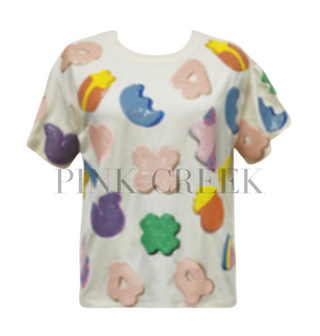 Lucky Charm Icon Tee Ivory Queen of Sparkles