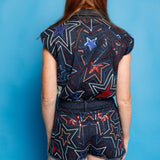 Denim Groovy Star Romper - Denim [Queen of Sparkles]