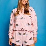 Shark Fin & Float Sweatshirt - Light Pink [Queen of Sparkles]