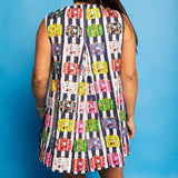Striped Multi Vintage Suitcase Tank Dress - Navy & White [Queen of Sparkles]