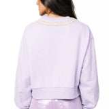 Licensed Lavender Wicked Charm Necklace Sweatshirt- Lavender [Queen Of Sparkles]