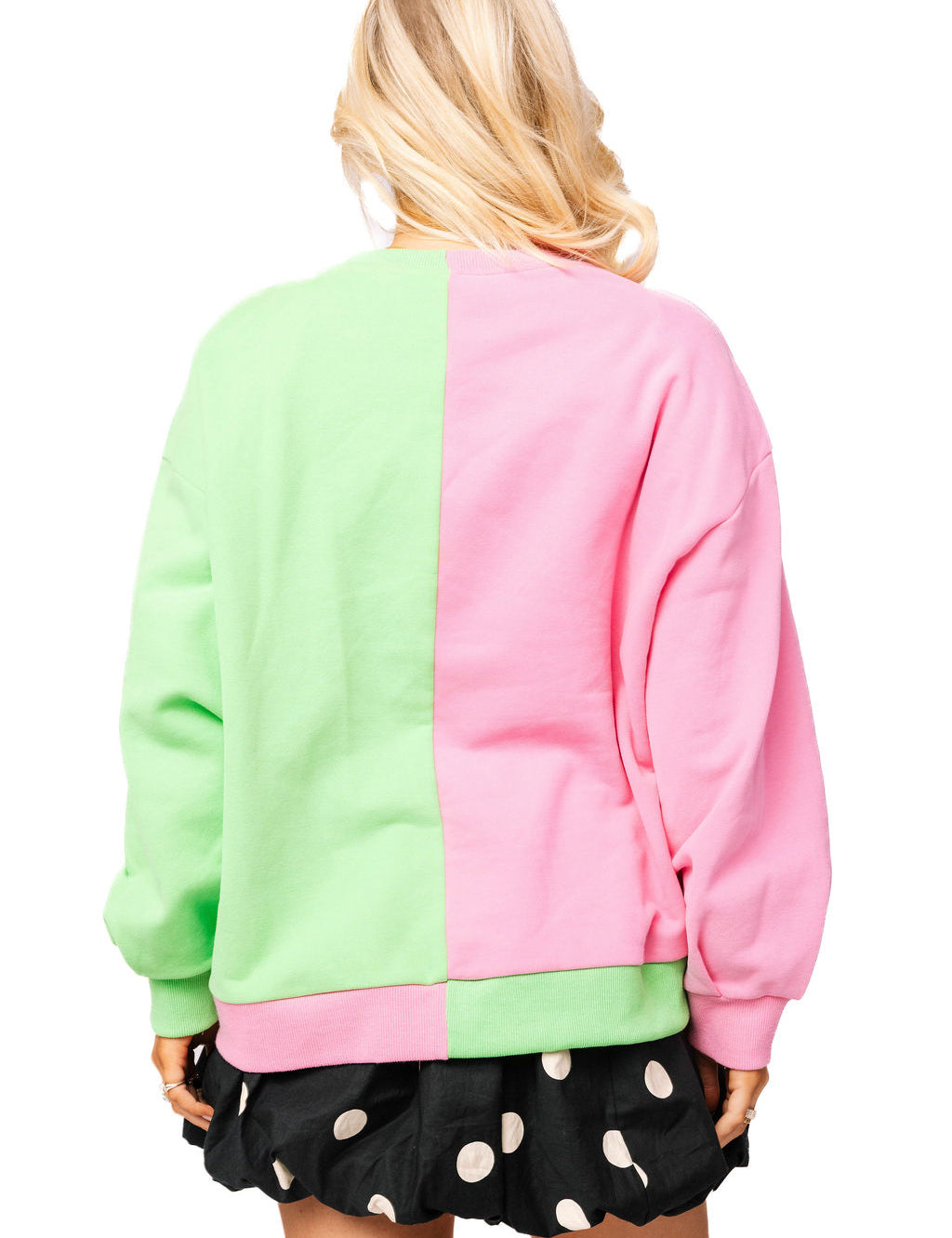 Licensed Green & Pink Colorblock Character Profile 'Wicked' Sweatshirt [Queen of Sparkles]-Multi