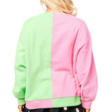 Licensed Green & Pink Colorblock Character Profile 'Wicked' Sweatshirt [Queen of Sparkles]-Multi