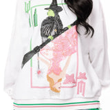 Licensed Elphaba & Glinda Card Sweatshirt -White [Queen of Sparkles]