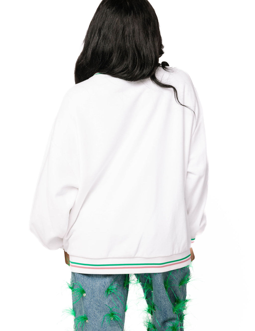 Licensed Elphaba & Glinda Card Sweatshirt -White [Queen of Sparkles]