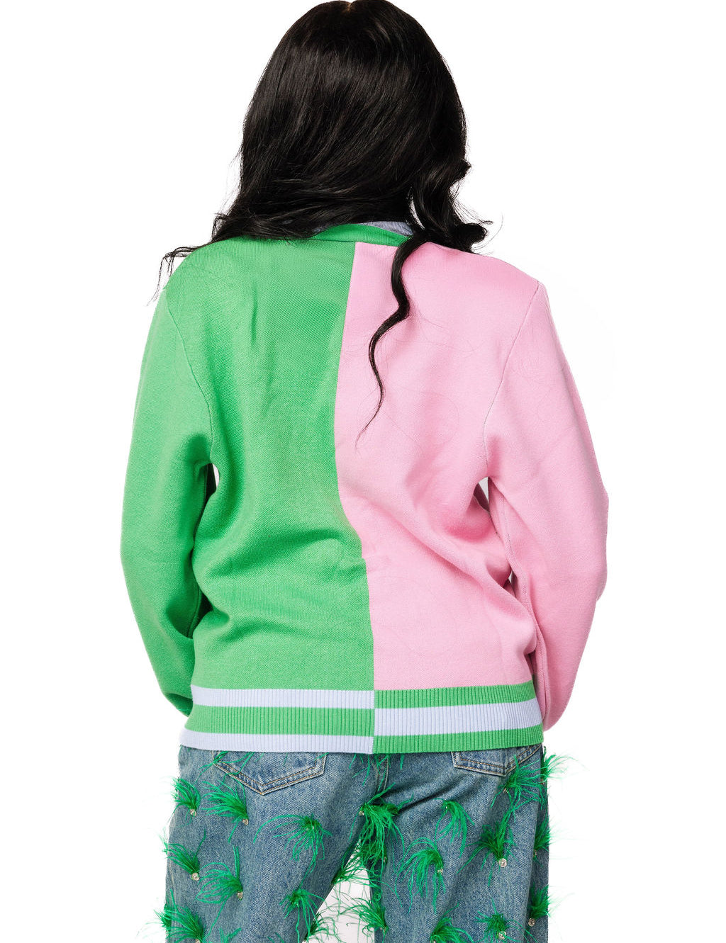 Licensed Colorblock Glinda & Elphaba Button Up Cardigan - Multi [Queen of Sparkles]