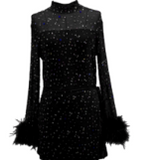 Queen of Sparkles Black Multi Scattered Rhinestone Romper