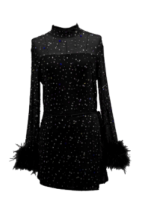 Queen of Sparkles Black Multi Scattered Rhinestone Romper