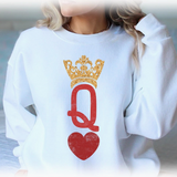 Queen of Hearts Sweatshirt – White
