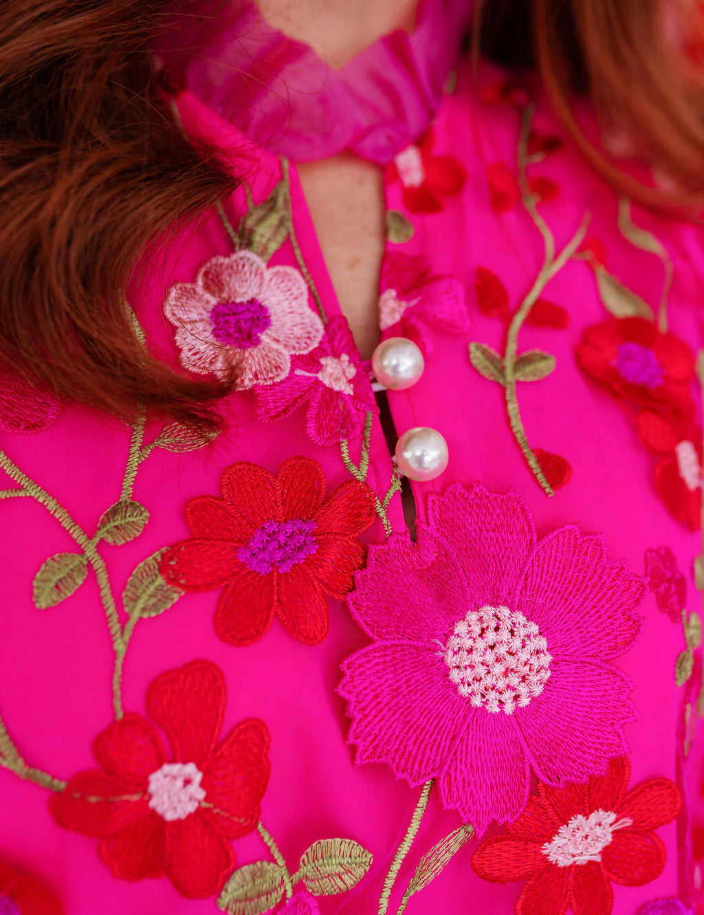 Pink Bouquet Embroidered Caftan Dress – Brianna Cannon